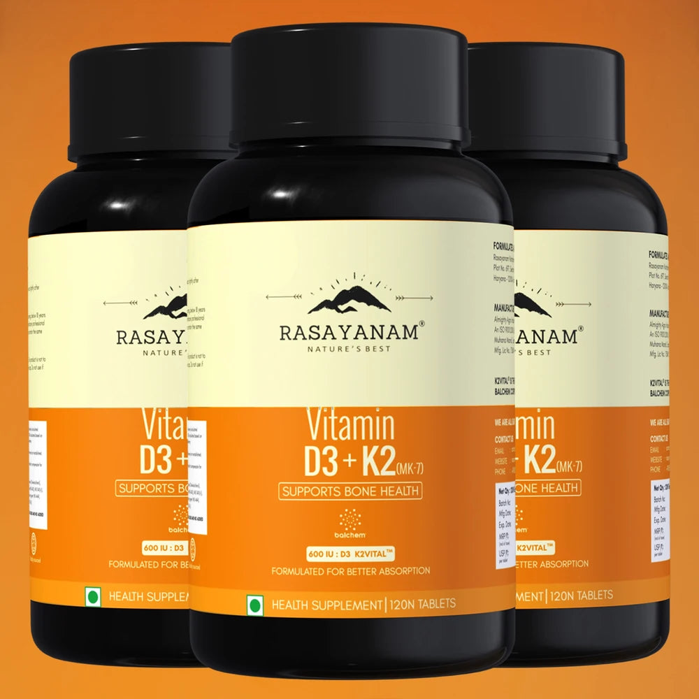 Three bottles of Rasayanam Vitamin D3+K2