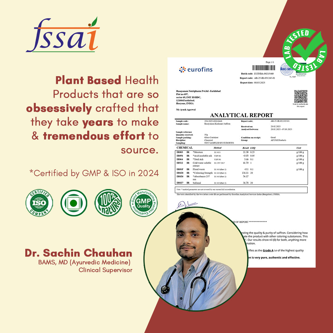FSSAI certification Saffron rasayanam
