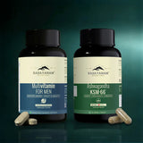 Multivitamin for Men and Ashwagandha KSM-66 Combo for 360° Wellness & Stress Support