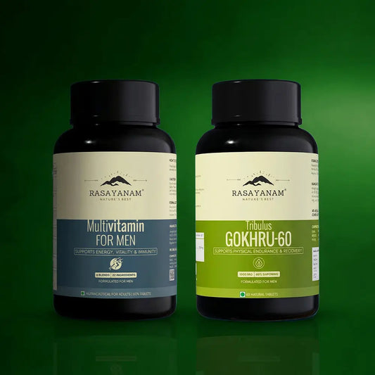 Multivitamin for Men and Gokhru-60 Combo for 360° Wellness & Peak Performance