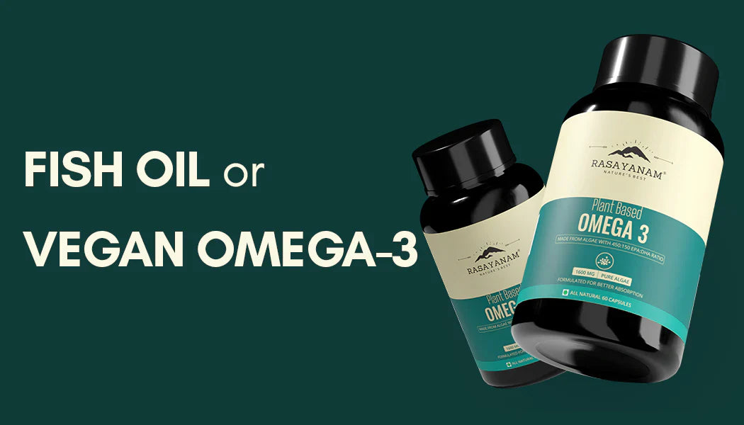 vegan omega-3, vegan omega-3 supplements, fish oil, plant-based omega-3, Rasayanam omega-3