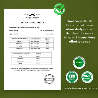 Rasaynam Certificate of Analysis