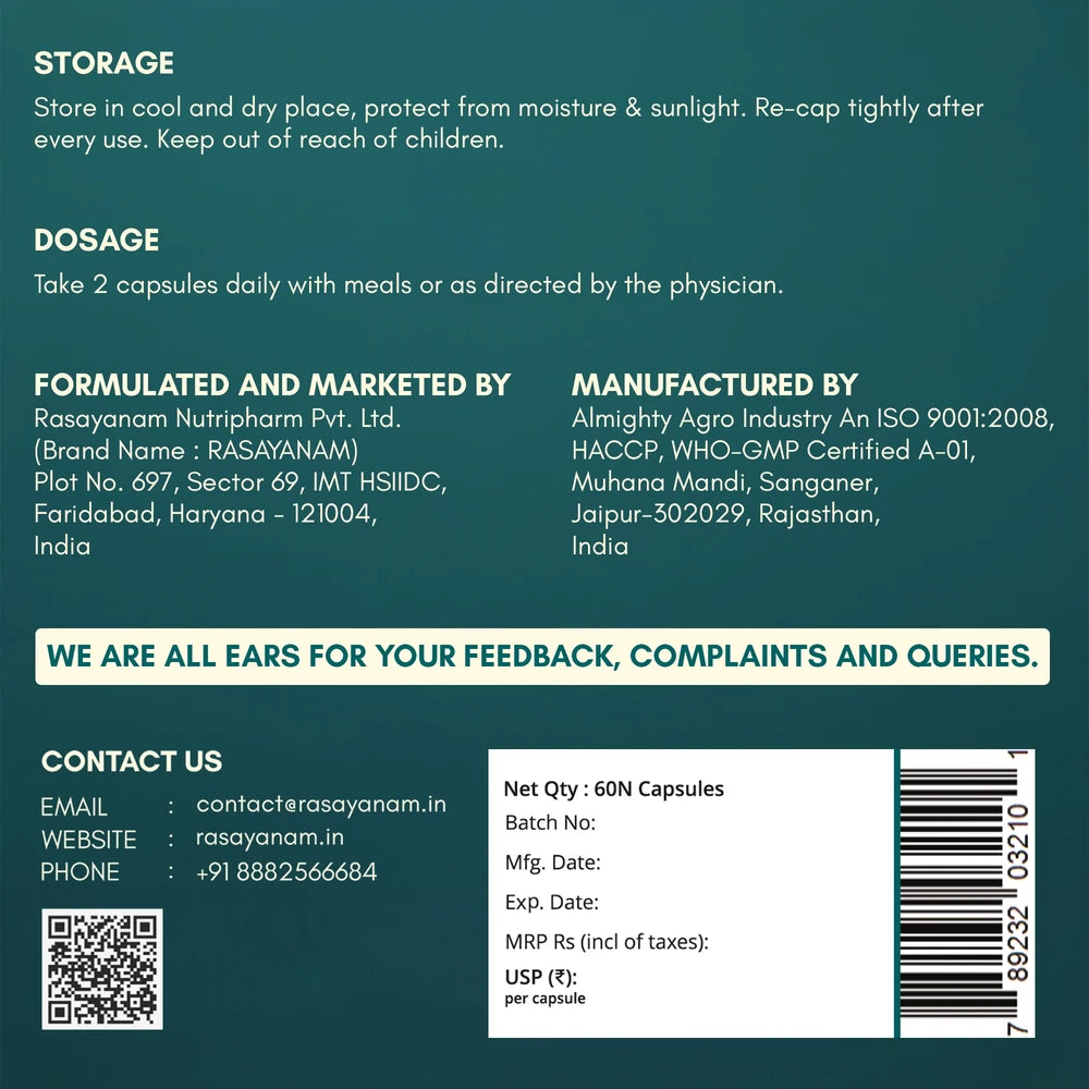 rasayanam omega-3 back label