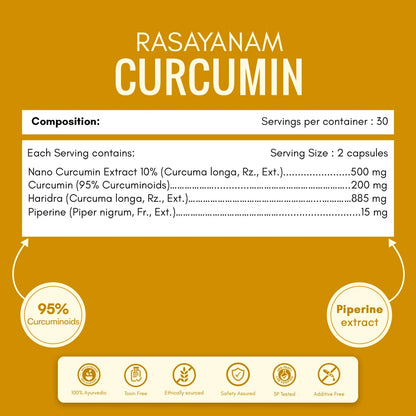Rasayanam Curcumin label with composition