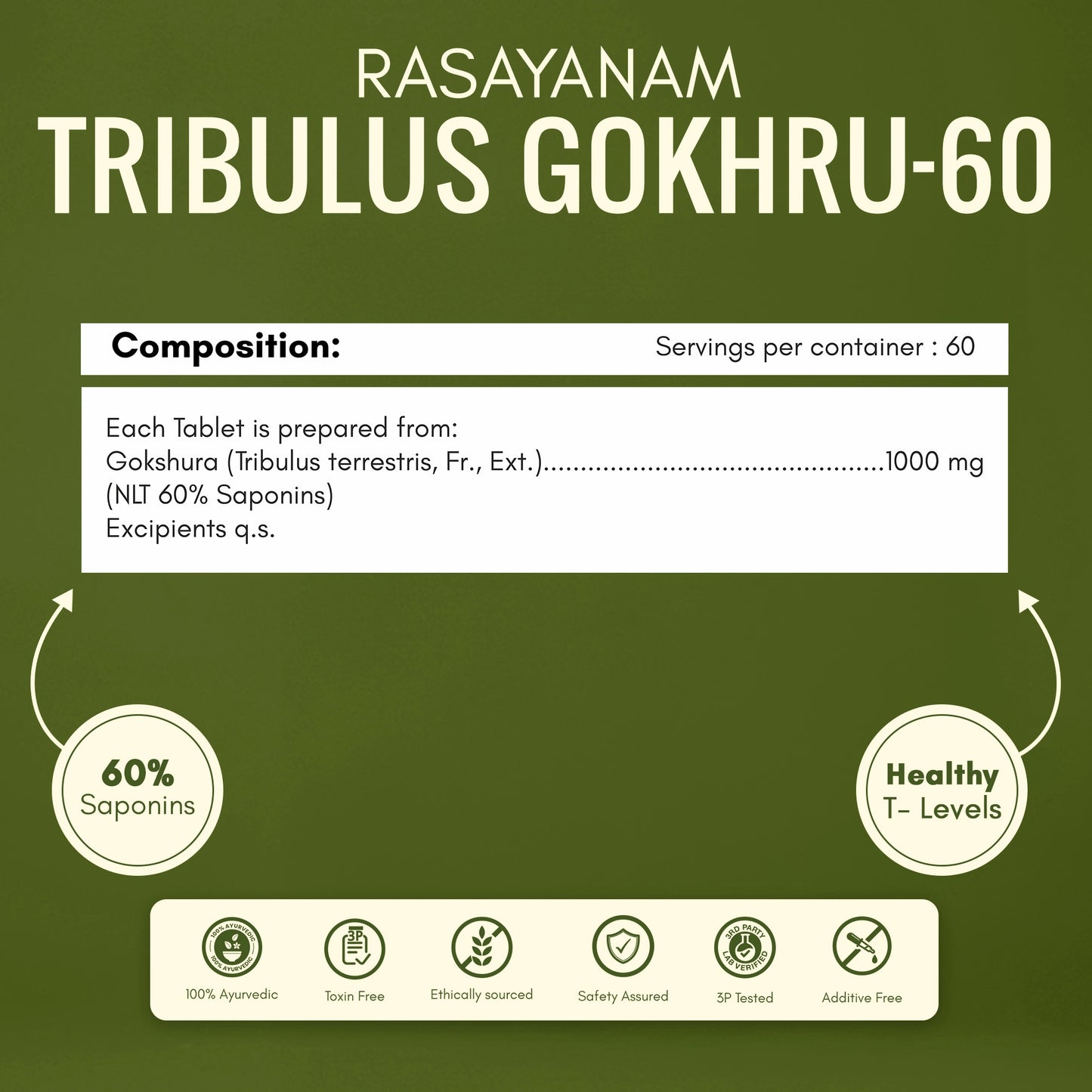 Rasayanam Tribulus Gokhru-60 label