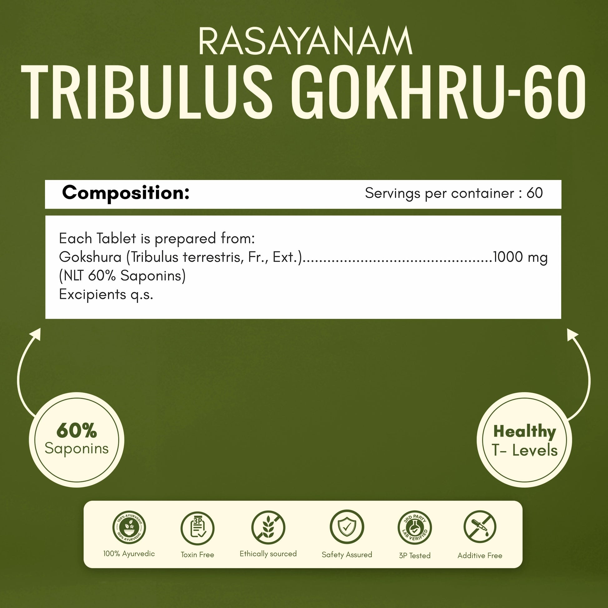 Rasayanam Tribulus Gokhru-60 label