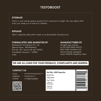 Multivitamin for Men and Testoboost Combo for 360° Wellness & Stamina