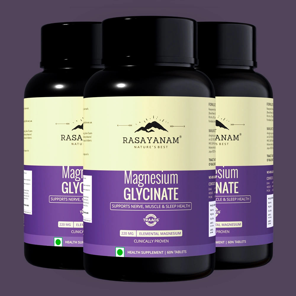 Three bottles of Rasayanam Magnesium Glycinate