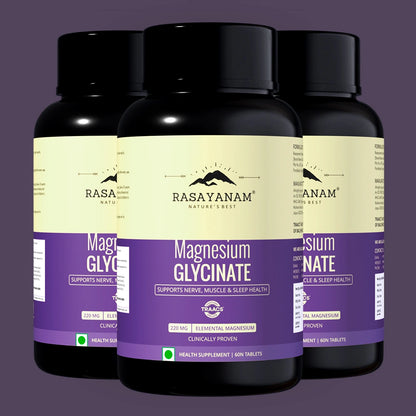 Three bottles of Rasayanam Magnesium Glycinate