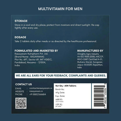 Multivitamin for Men and Testoboost Combo for 360° Wellness & Stamina