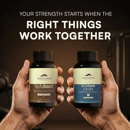 Multivitamin for Men and Testoboost Combo for 360° Wellness & Stamina