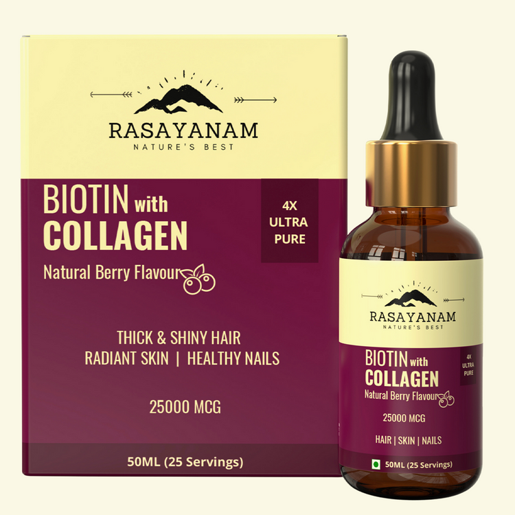 Liquid Biotin with Collagen, Rasayanam Liquid biotin, biotin and collagen, Collagen supplement