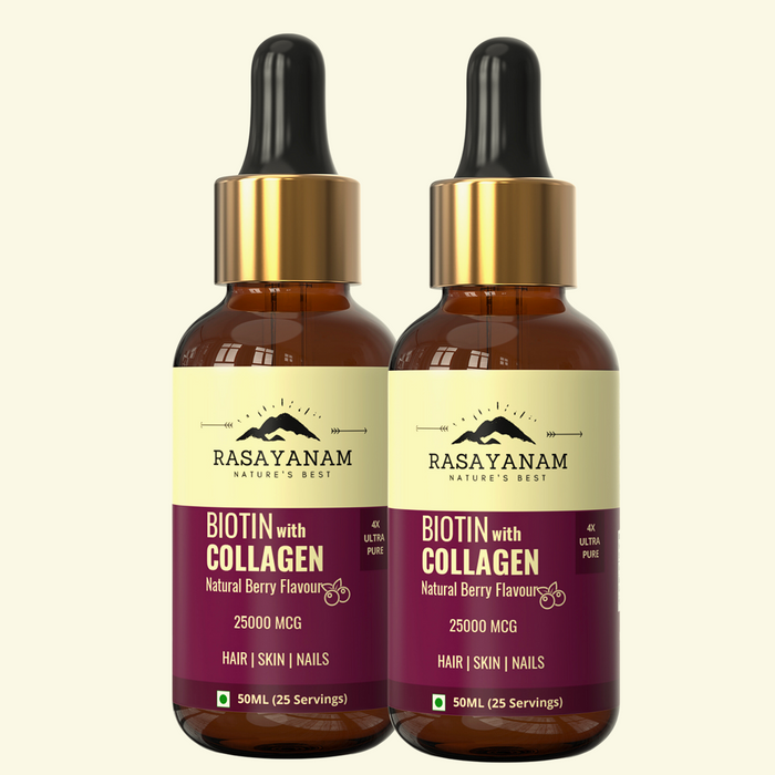 Liquid Biotin with Collagen, Rasayanam Liquid biotin, biotin and collagen, Collagen supplement