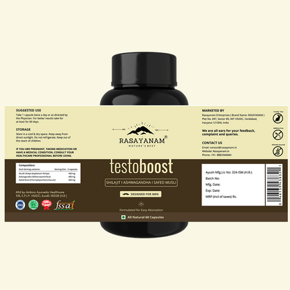 Testoboost - Shilajit, Ashwagandha, Safed Musli