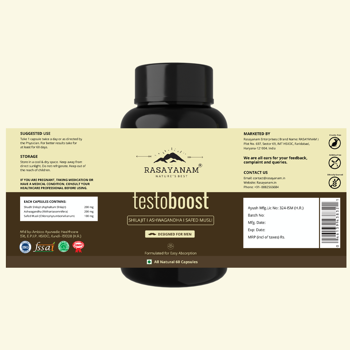 Testoboost - Shilajit, Ashwagandha, Safed Musli