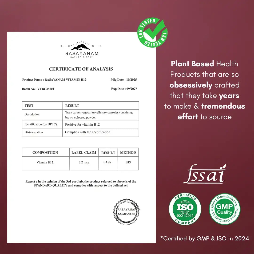 rasayanam certificate of analysis vitamin b12