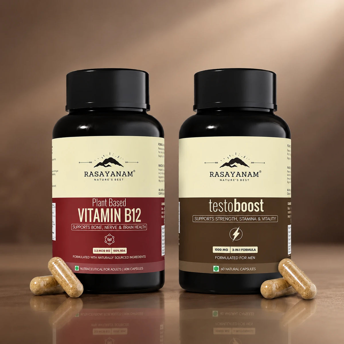 Plant-Based Vitamin B12 and Testoboost Combo for Energy & Stamina