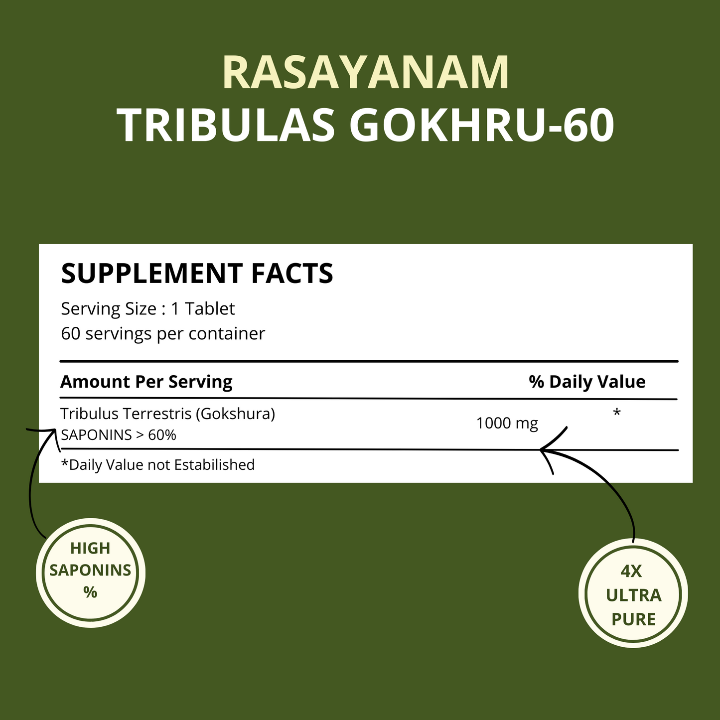 Tribulas Gokhru-60 (1000 mg)