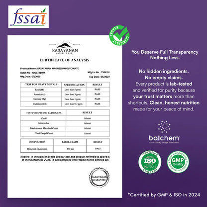 FSSAI certificate  of magneisum 