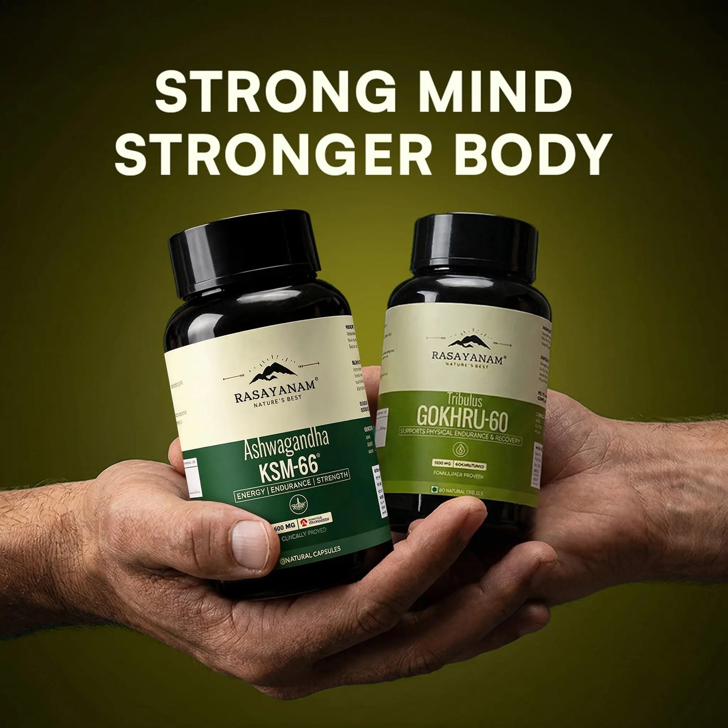 Ashwagandha KSM-66 and Gokhru-60 Combo for Strength, Endurance & Balance