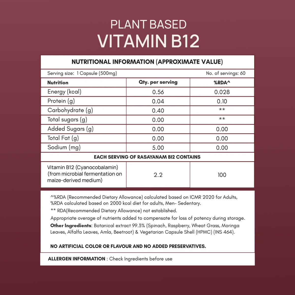 Rasayanam Plant-based Vitamin B12