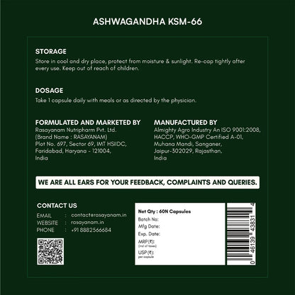 Ashwagandha KSM-66 (600 mg)