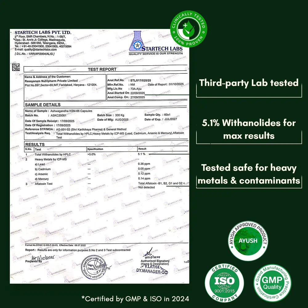 Multivitamin for Men and Ashwagandha KSM-66 Combo for 360° Wellness & Stress Support