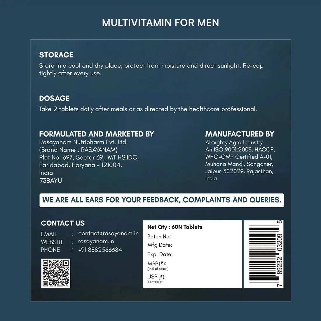 Multivitamin for Men and Ashwagandha KSM-66 Combo for 360° Wellness & Stress Support
