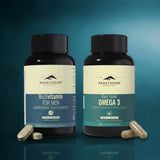 Multivitamin for Men and Plant-Based Omega-3 Combo for 360° Wellness & Mobility Support