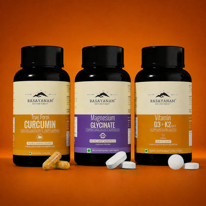 Vitamin D3+ Magnesium Glycinate + Curcumin  Combo For Joint Support