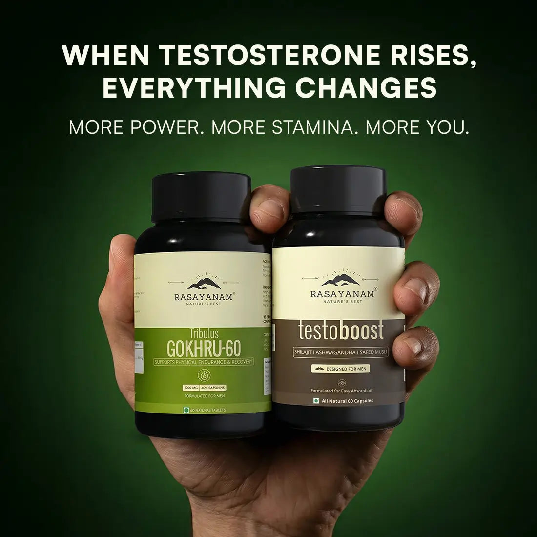 Testoboost and Gokhru-60 Combo for Strength, Drive & Vitality