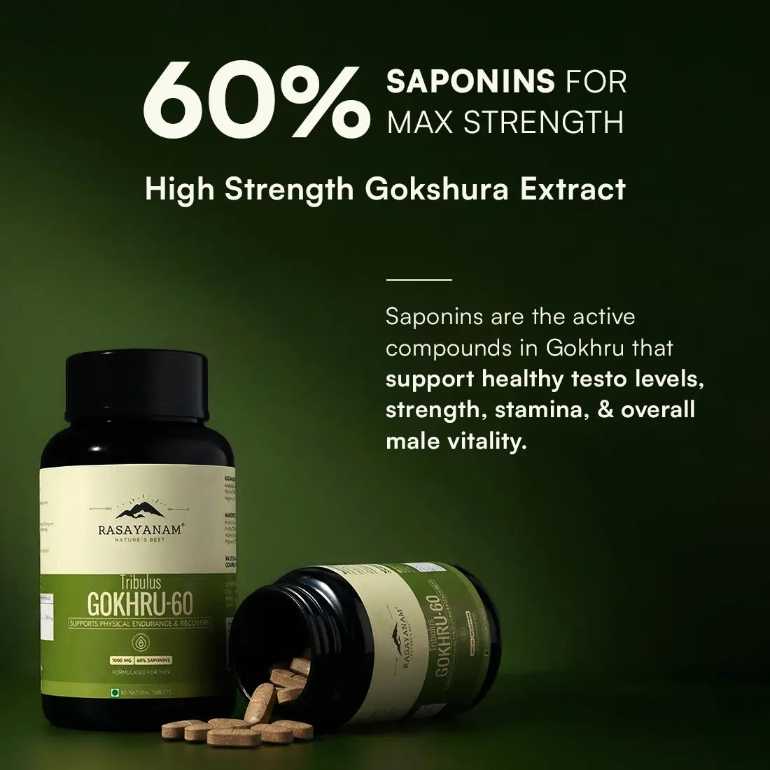 Testoboost and Gokhru-60 Combo for Strength, Drive & Vitality
