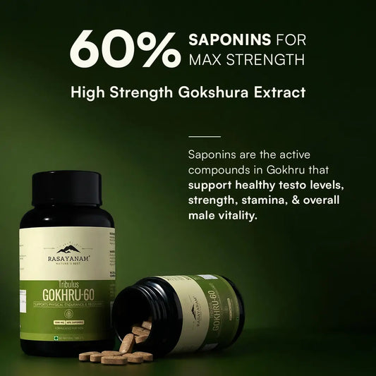 Testoboost and Gokhru-60 Combo for Strength, Drive & Vitality