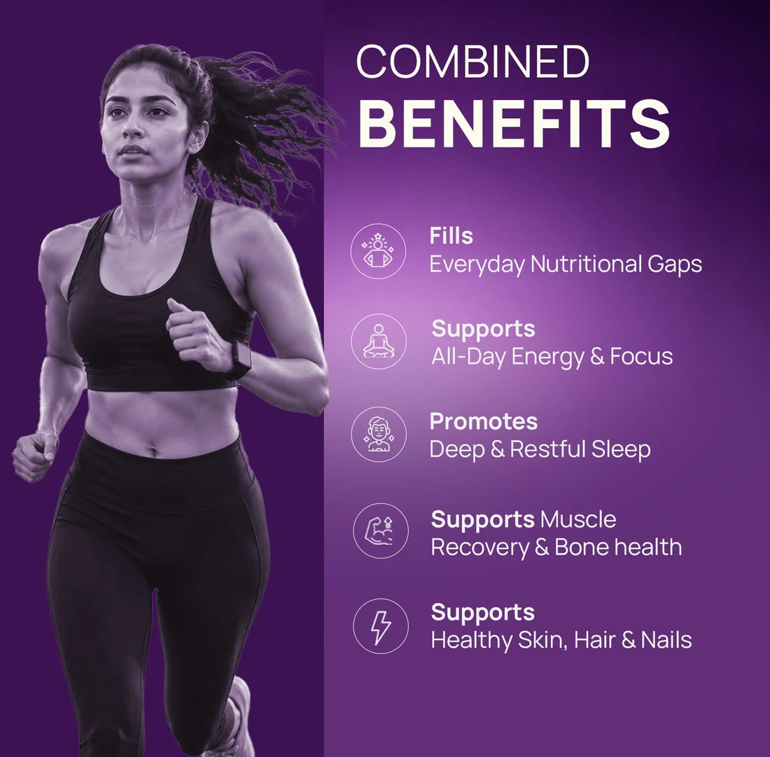 Magnesium Glycinate and Multivitamin for Women Combo for Daily Nutrition & Recovery