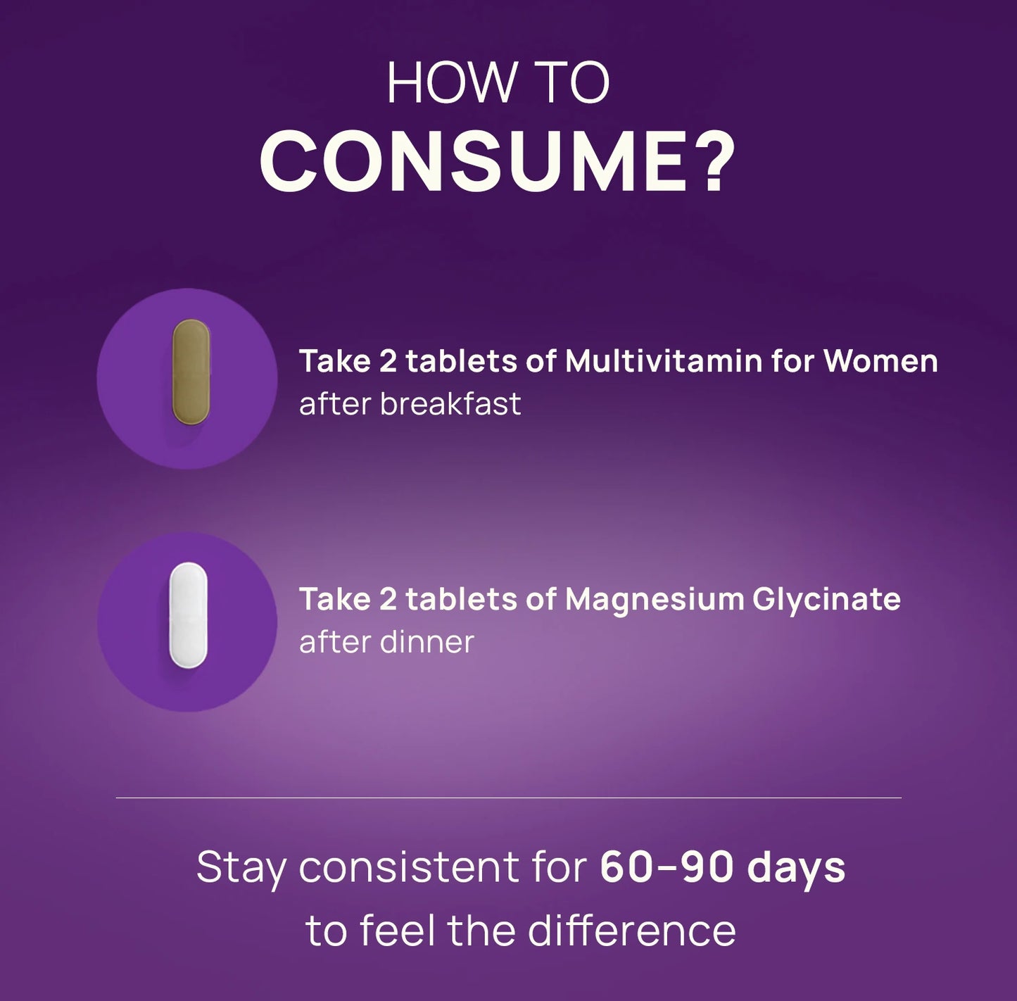 Magnesium Glycinate and Multivitamin for Women Combo for Daily Nutrition & Recovery