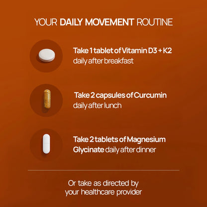 Vitamin D3+ Magnesium Glycinate + Curcumin  Combo For Joint Support