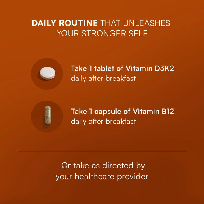 Vitamin B12 and D3K2 Combo for Deficiency Support