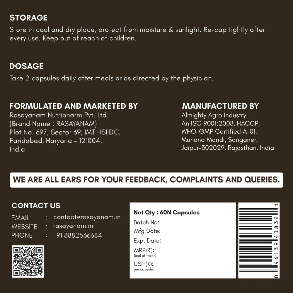 rasayanam testoboost back label