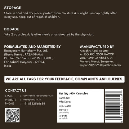 rasayanam testoboost back label